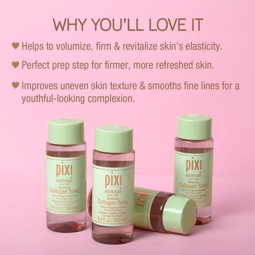 Pixi Botanical Collagen Tonic - Volumizing & Hydrating Toner with Peptides | Alcohol-Free, 250 ml / 8.5 fl oz