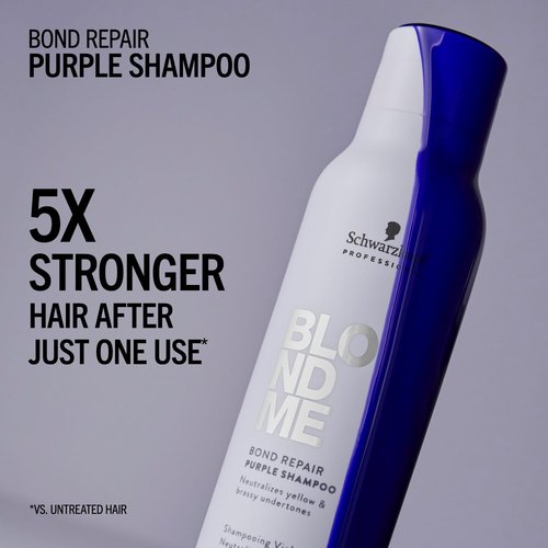 BlondMe Bond Repair Purple Shampoo - Neutralizes Yellow Tones & Strengthens Blonde Hair | Moisturized, Healthy-Looking Finish