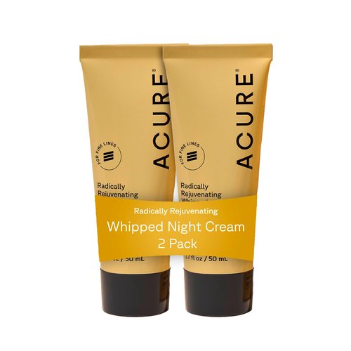 Acure Radically Rejuvenating Night Cream - Anti-Aging Peptide Moisturizer for All Skin Types | Hydrating & Renewing - 1.7 fl oz (2 Pack)