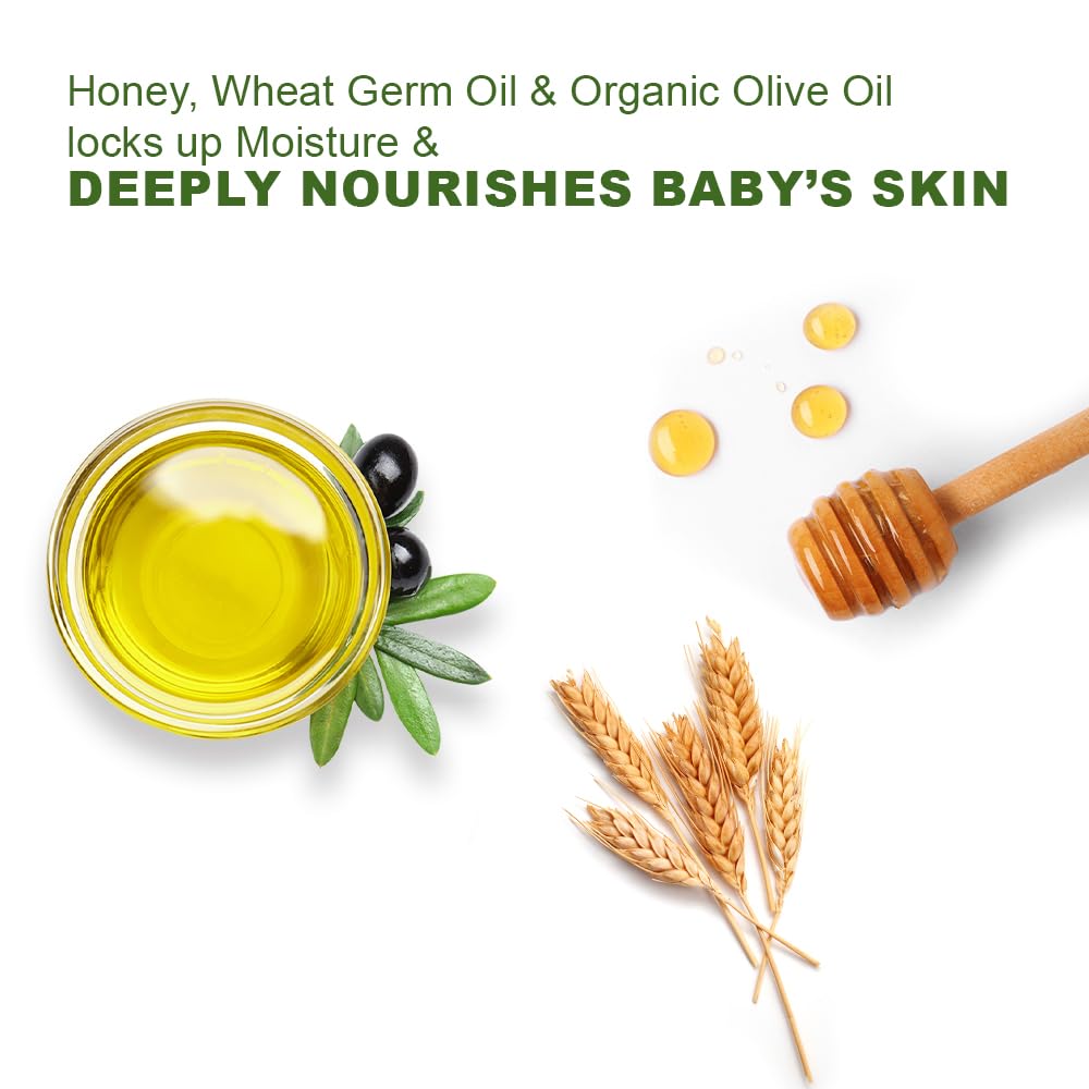 WBM Care Baby Lotion - Nourishing Face & Body Lotion with Natural Honey & Wheat Germ Oil | 6.8 oz