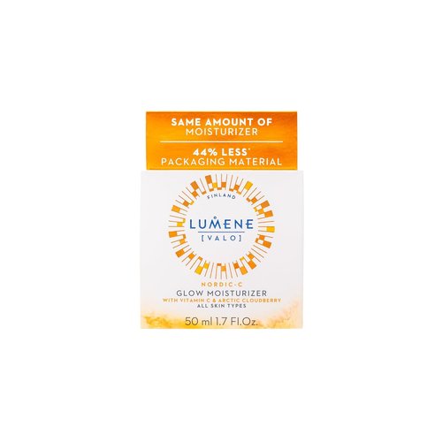 Lumene Nordic-C Valo Glow Moisturizer - Radiance Boosting Facial Cream for Dry Skin - Hyaluronic Acid & Vitamin C Enriched - 100% Vegan Skin Care (1.7 oz)