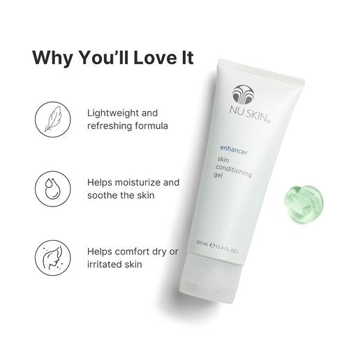 Nu Skin Enhancer Skin Conditioning Gel - Aloe Vera-Infused Moisturizer for Ultimate Hydration | 3.4 Fl Oz | 1 Pack