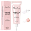 MelodySusie Super Strong Nail Glue, Semi Solid Nail Glue Press On Nails, Quick Drying, No UV Lamp Needed, Long Lasting, Nail Glues DIY Home Salon Manicure 15ml