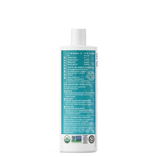 Essential Oxygen Certified BR Organic Brushing Rinse, All Natural Mouthwash for Whiter Teeth, Fresher Breath, and Happier Gums, Alcohol-Free Oral Care, Wintergreen, 16 Ounce