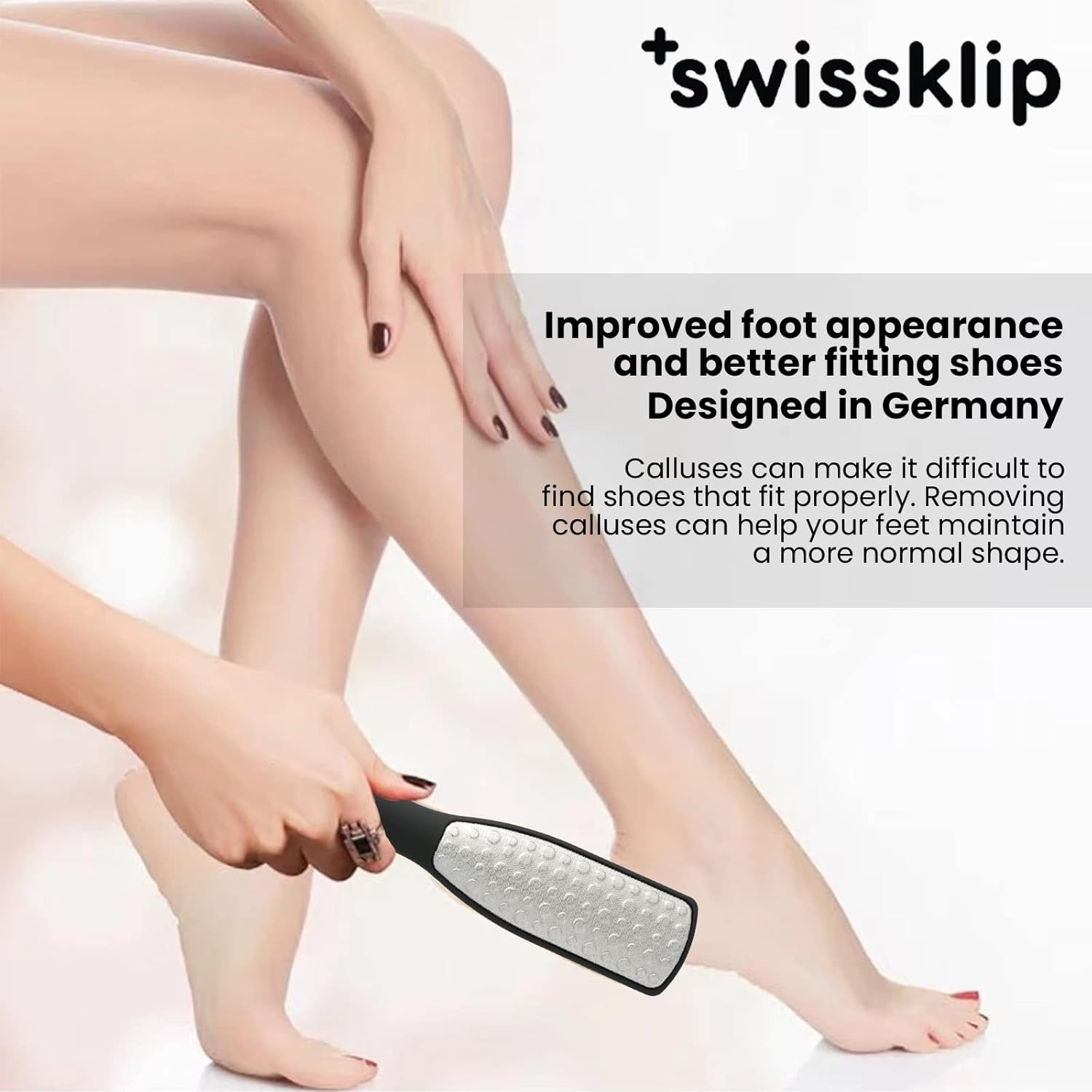 Swissker Foot File Callus Remover - Luxurious Heel Scraper for Cracked Heels | 1 Pack for Smooth Feet