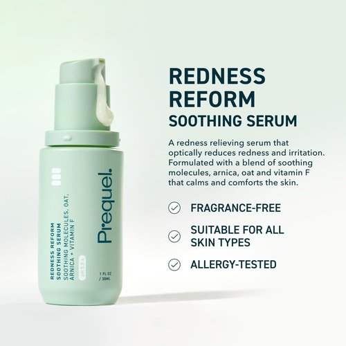 Prequel Skin Redness Reform - Calming Serum for Sensitive Skin with Oat Extract | 1oz Pump