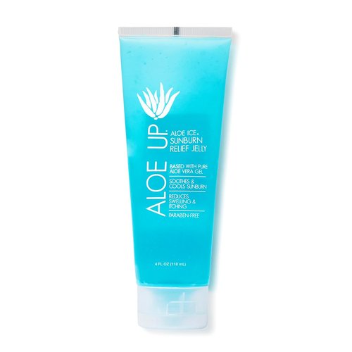 ALOE UP Aloe Vera Gel - Cooling Sunburn Relief Jelly for Face & Body | 96.6% Pure, Alcohol-Free, 4 Oz