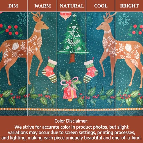 Hygge Christmas Table Cloth - 60x90 Inch Rectangular Reusable Cotton Holiday Decor