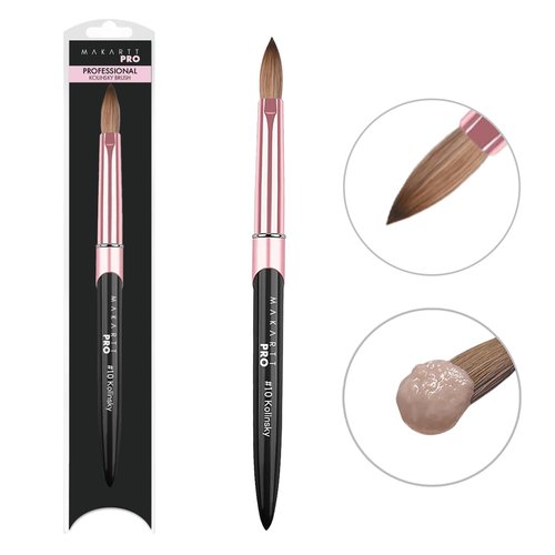 MakarttPro Kolinsky Acrylic Nail Brush Size 10 - 100% Pure Kolinsky Hair for Professional Application