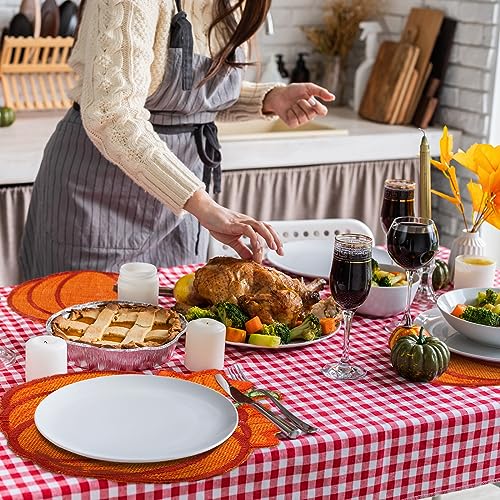 Pumpkin Fall Placemats Set of 6 - Autumn Orange Table Decor for Thanksgiving