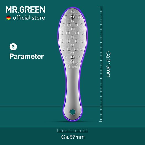 MR.GREEN Foot File Double Sided Pedicure Foot Care Tools Professional Callus Remover Foot Rasp Stainless Steel Foot Scrubber for Feet (Purple)