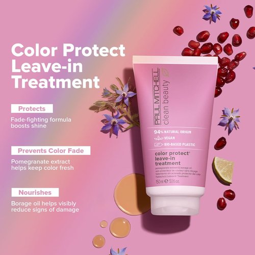 Paul Mitchell Clean Beauty Leave-In Treatment - Boost Shine & Protect Color for Color-Treated Hair | 5.1 fl. oz.