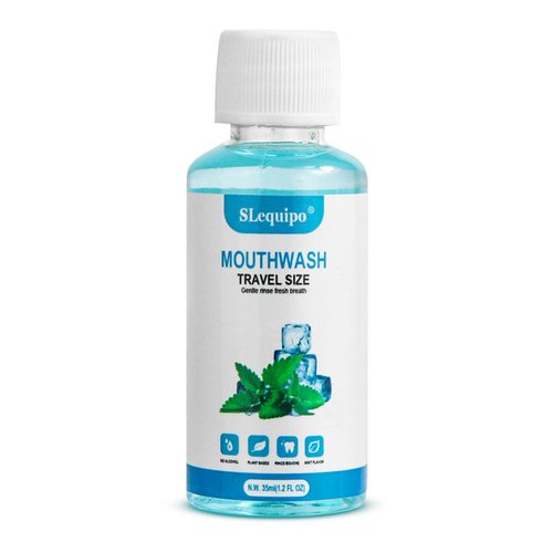 SLequipo 50 pcs Travel Size Mouthwash Bulk Mini Mouthwash, Fresh Mint Portable Mouthwash Individual 1.2oz/35ml Mouthwash Bottles for Travel Toiletry Kits