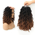 Eliza Wavy Gypsy Locs Faux Locs Ombre Crochet Hair 14" 8Packs/Lot Goddess Locs Synthetic Fiber Faux Locs African Roots Dreadlocs Synthetic Braiding Hair Extensions for Black Women(14",OM3T430)