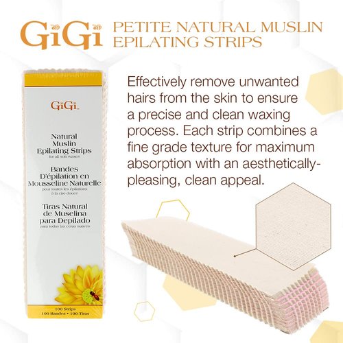 GiGi Natural Muslin Epilating Strips Large (3" x 9") 100 Strips