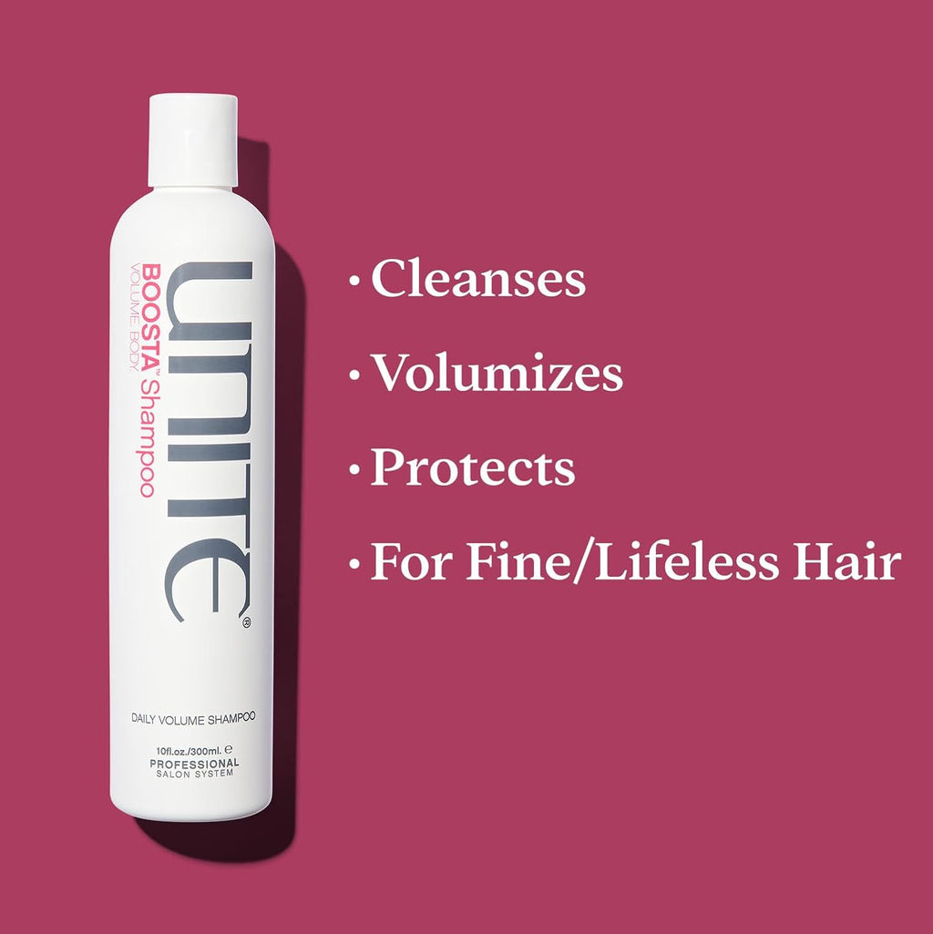 UNITE Hair BOOSTA Shampoo, Conditioner & Volumizing Spray - Adds Lift, Body & Shine for Fine Hair | 10 Fl Oz, 8 Fl Oz, 8 Fl Oz