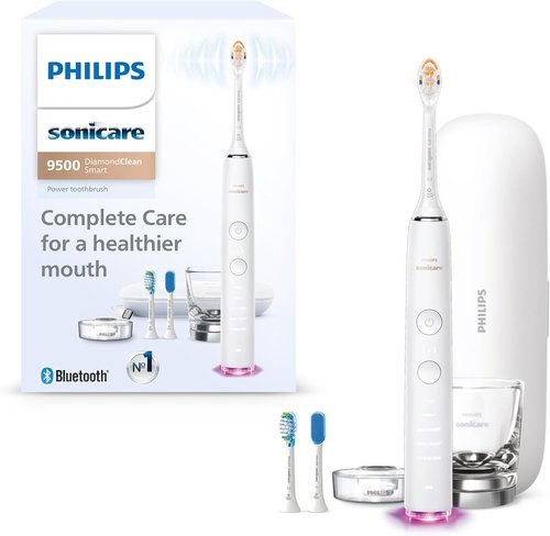 Philips Sonicare DiamondClean Smart 9500 Electric Toothbrush - Sonic Technology, 5 Modes, White, Model HX9923/01