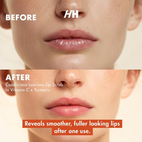Handmade Heroes Turmeric Lip Scrub & Vitamin C Lip Oil – 100% Natural, Vegan Lip Care Set for Dry, Dark, Dull Lips – Brightening & Nourishing Treatment Duo