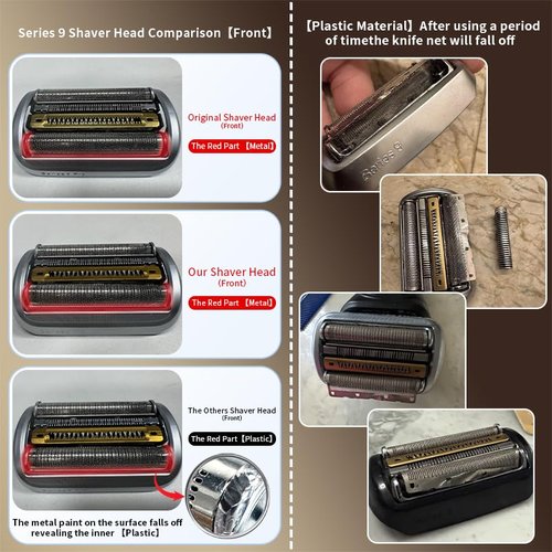 92B Series 9 Electric Shaver Replacement Head, Series 9 Shaving Razor Head S9 Foil & Cutter Razor Heads Compatible with 9290cc, 9291cc, 9370cc, 9293s, 9385cc, 9390cc, 9330s, 9296cc Etc