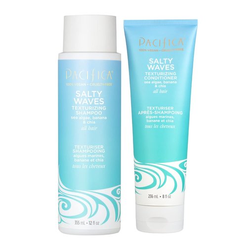 Pacifica Beauty Salty Waves Texturizing Shampoo & Conditioner Set | Effortless Beach Hair | 100% Vegan & Cruelty-Free
