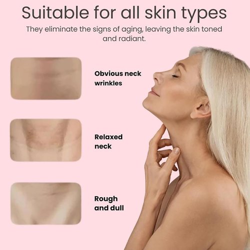 **Korean Bio-Collagen Necklift Mask - Hydrating & Firming Silicone Wrinkle Patches for Youthful Neck (2 Pack)**