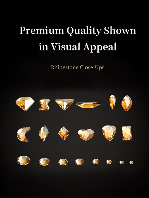 AMLAVIFISH Gold Rhinestones for Nails, 6080Pcs Gold Nail Art Rhinestones Kit, 3D Flatback Crystals Diamonds for Nail Art Design, Mix Sizes Nail Charms and Gems(Tweezers Included)