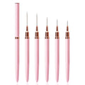 Nail Art Liner Brushes - Eptbsdu 5PC Nail Art Brush for Long Lines, Liner Brush UV Gel Polish Painting Nail Design Brush Metal Handle Nail Drawing Pens, Sizes 7/9/11/15/25mm