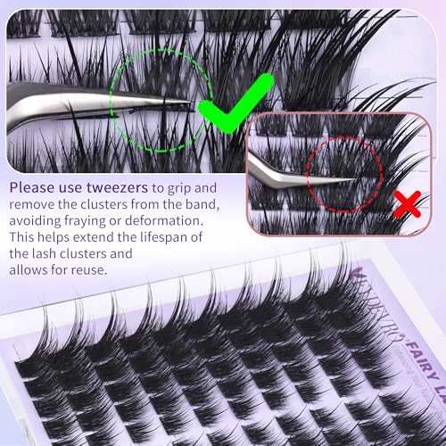 Wispy Fox Eye Lash Clusters with Spikes - Reusable False Eyelashes, K Variation