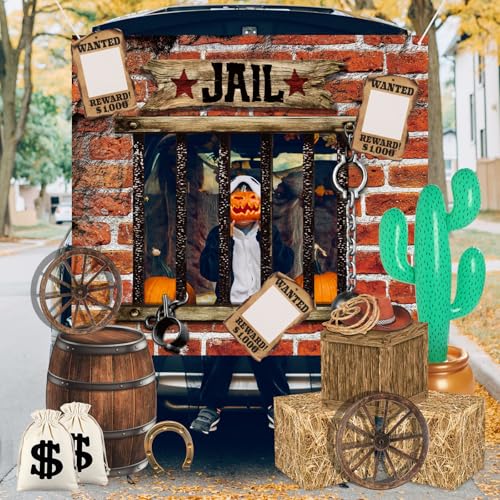 Soulchen Halloween Western Trunk or Treat Car Decorations Kit - Red Brick