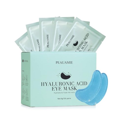 PEAUAMIE Under Eye Patches - Hyaluronic Acid Eye Masks for Dark Circles & Puffiness | 30 Pairs