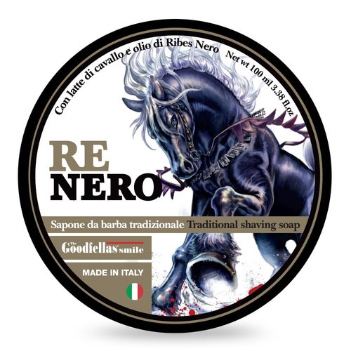 The Goodfellas' Smile,NERO (Patchouly & Cedarwood) Luxury Italian Shaving Soap With Blackcurrant Oil & Mare's Milk, Formulated for Use with A Shaving Brush, Made in Italy,