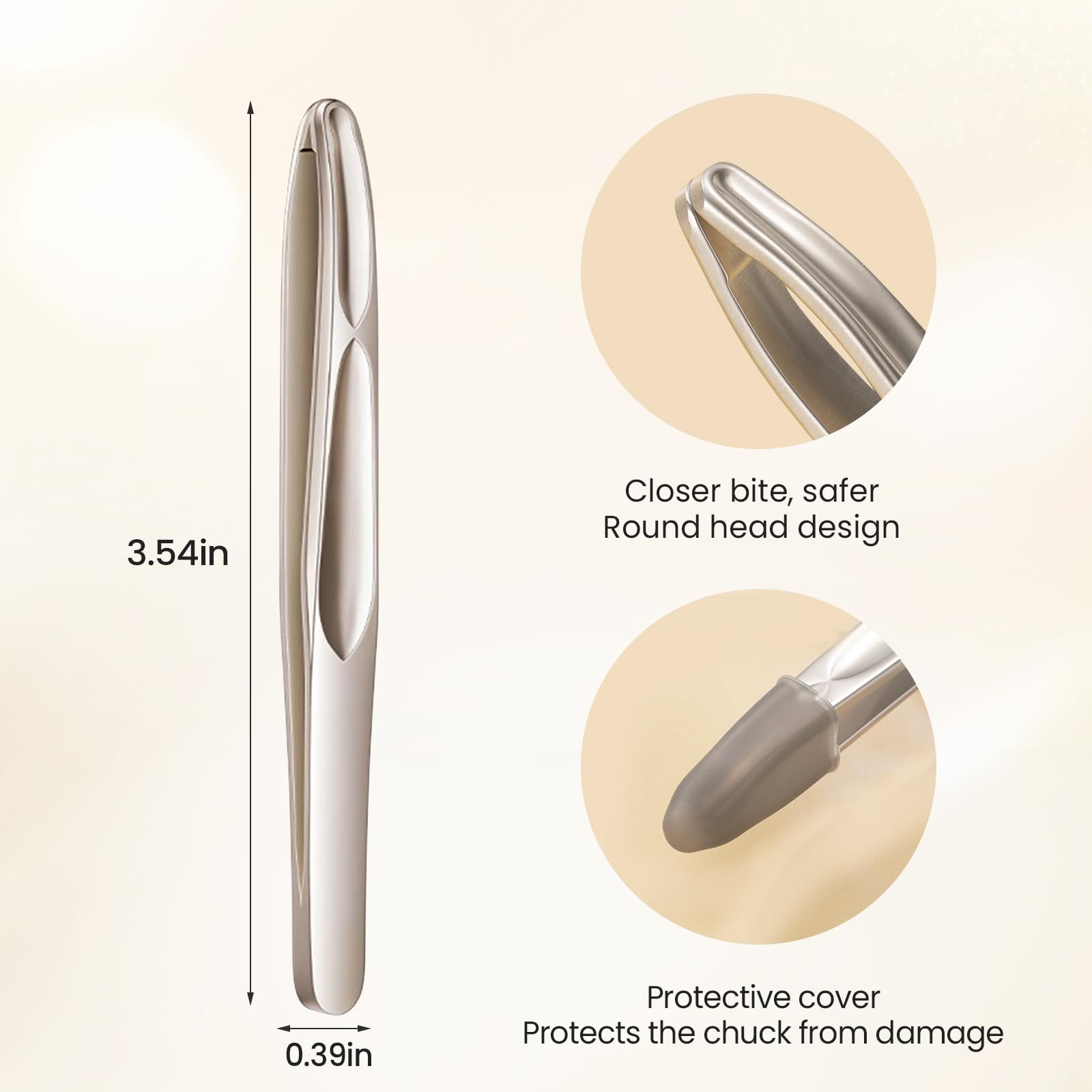 ZERNBER Eyebrow Tweezers for Women-1 Pack (Round)