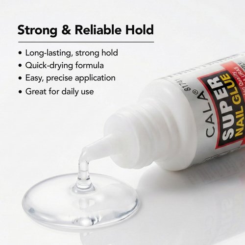 CALA Super Nail Glue – Professional Quick Dry Nail Glue Adhesive for False Nails, Tips & Art Accessories – Salon Quality Strong Hold for Natural Nail Repair (Pack of 4)