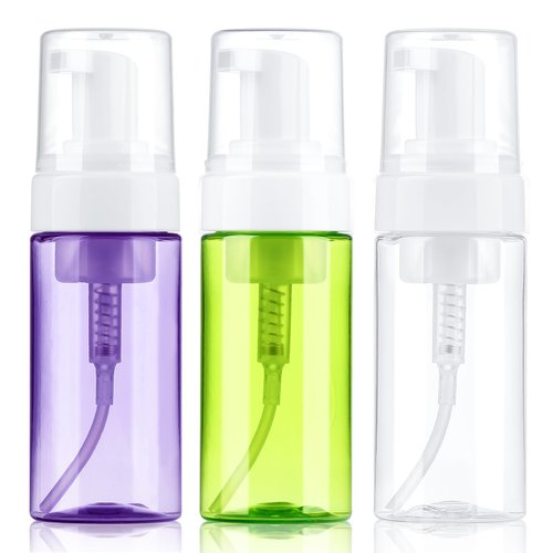 Foam Pump Bottle, 4oz Leak Proof Foaming Soap Dispenser Plastic Refillable Foam Bottles for Shampoo, Hand Soap, Body Wash, Face Wash