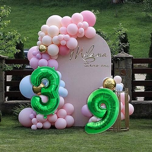 40 Inch Number Foil Balloon for 36th Birthday Party Decoration - Dark Green