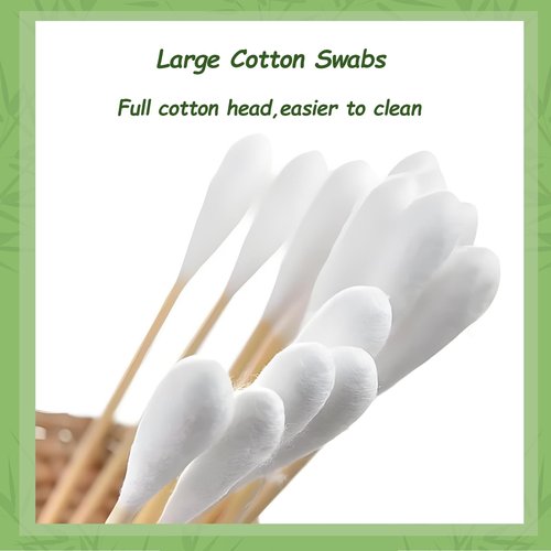 6 Inch Long Cotton Swabs (Large Size) 100pcs,Large Cotton Buds with Bamboo Handle for Pets, Gun Cleaning or Makeup