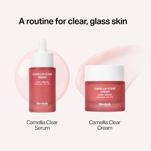 Meebak Camellia Clear Serum – Gentle Exfoliating Serum for Uneven Tone & Texture – Refines Look of Pores & Boosts Radiance with AHA, PHA + Niacinamide – Korean Skincare
