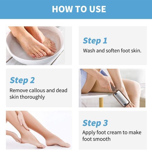 Fu Store 2 Pack Foot Files Callus Remover Stainless Steel Foot Rasp and Dual Sided Feet File Professional Scrubber Pedicure Tools Premium for Feet Care Remove Hard Skin, Brown