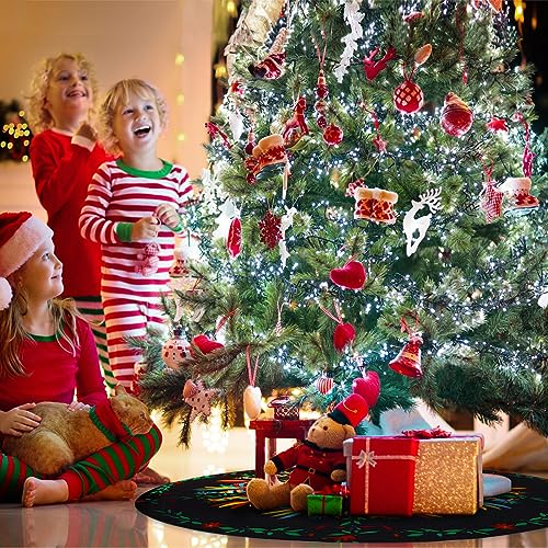 Round Ethnic Mexican Christmas Tree Skirt 48 Inch - Holiday Decor