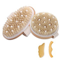 Dry Brushing Body Brush for Lymphatic Drainage-Vegan Dry Brush with Contoured Non-Slip Handle +Wood Therapy Massage Tools. Maderoterapia Kit, Gua Sha, Anti-Cellulite, Body Sculpting, Sensitive Skin