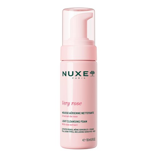 Nuxe Very Rose Cleansing Foam Light Facial Cleanser with Glycerin and Rose Water for Sensitive Skin: Face & Eyes, 5 Fl Oz