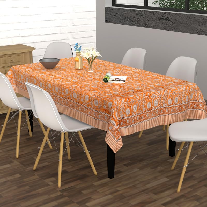 Pomegranate Grove Tablecloth 60x90 Rectangular Cotton Farmhouse Decor - Fall & Holiday