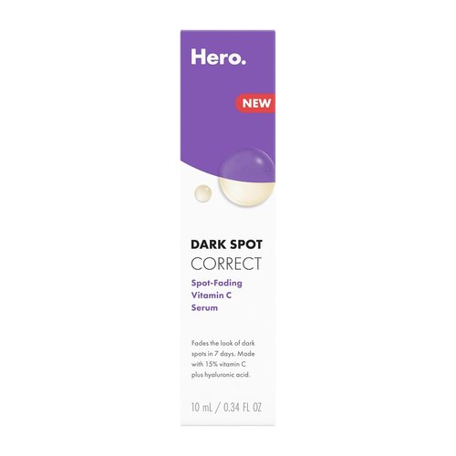 Hero Cosmetics Dark Spot Corrector - 15% Vitamin C & Hyaluronic Acid Serum | 10mL for Quick Blemish Mark Fading
