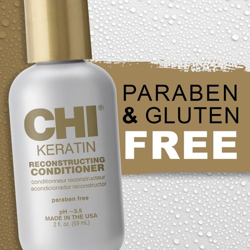 CHI Keratin Reconstructing Conditioner - Healthier Hair & Shine | Sulfate-Free, 2 Oz