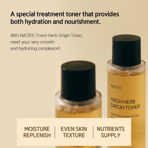 NACIFIC Fresh Herb Origin Triple Set - Hydrating Toner, Serum & Cream with 82% Pot Marigold Water | 150ml, 50ml, 50ml