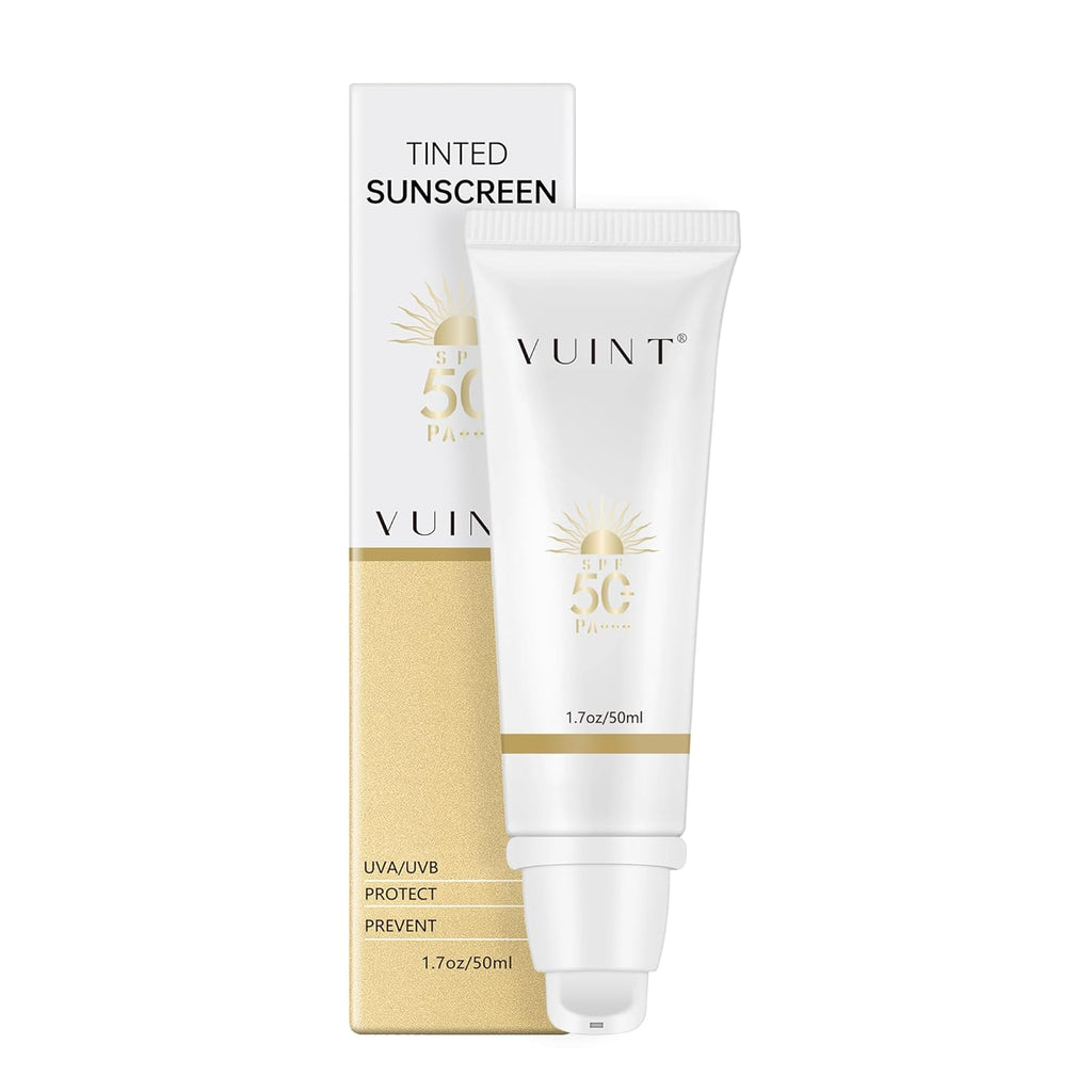Vuint Tinted Sunscreen SPF 50 - Lightweight, Non-Greasy Protection for Sensitive Skin | Hydrating & Waterproof