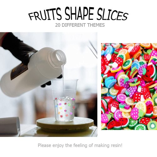 20000 pcs (20 Styles) Clay Slices Charms, VEINARDYL Nail Art Slices Fruit Heart Flower 3D Polymer Clay for DIY Crafts Resin Slime Making Cellphone Decoration