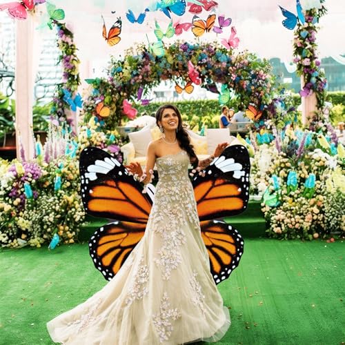 Giant Monarch Butterfly Cardboard Cutout Standee - Life Size Photo Prop for Parties & Decor - 47 Inch Variation