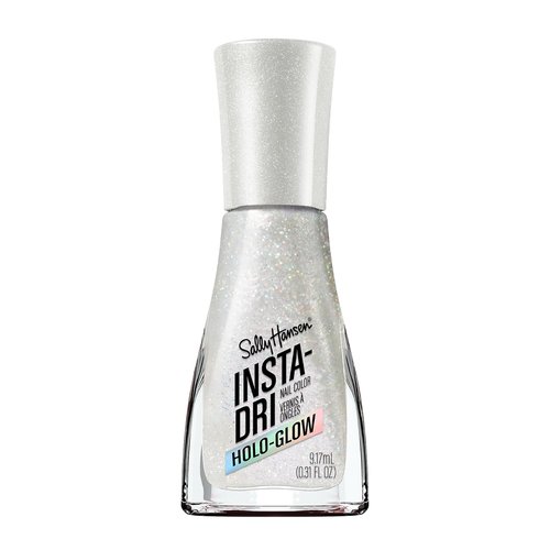 Sally Hansen Insta-Dri Holo-Glow Nail Polish - Quick Dry, Long Lasting Shine | Holographic Light Grey | 101 Shine Bright