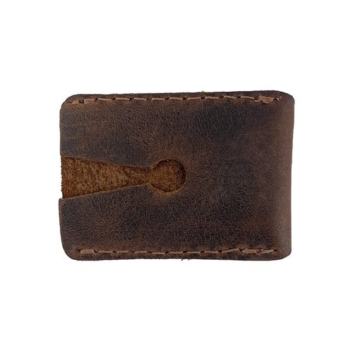 Hide & Drink, Leather Double Edge Safety Razor Head Protective Sheath, Shaving Travel Cover Handmade (Bourbon Brown)